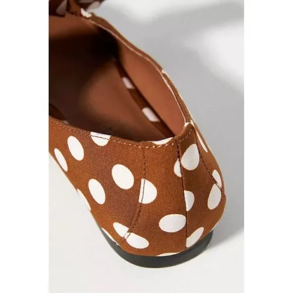 NEW JEFFREY CAMPBELL PRINTED BOW FLATS BROWN POLKA DOT - Picture 4 of 6